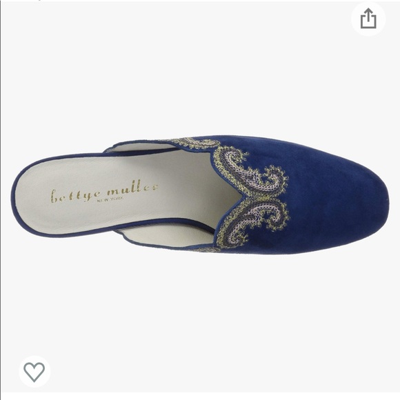 NIB Bettye Muller NY  Blueberry Suede Mules size 10 - Picture 7 of 9